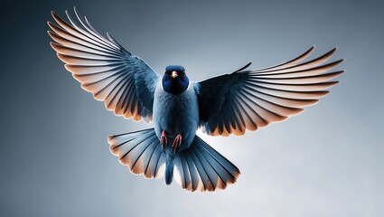 Fototapeta premium Vibrant Blue Bird in Flight