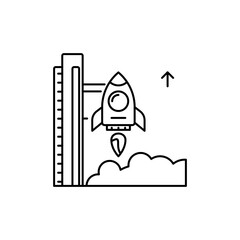 Outline Rocket Launch icon for Geospace Exploration