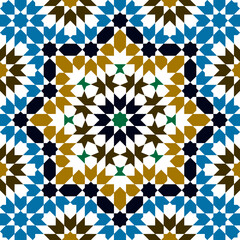 Seamless arabic ornament based on traditional arabic art. Geometric mosaic.	
