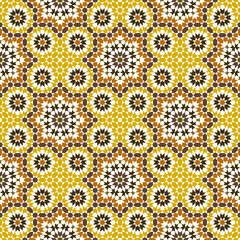 Seamless arabic ornament based on traditional arabic art. Geometric mosaic.	

