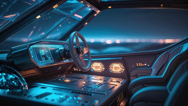 Futuristic car control panel