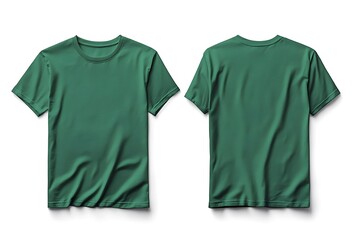 Green t-shirt isolated on white background.