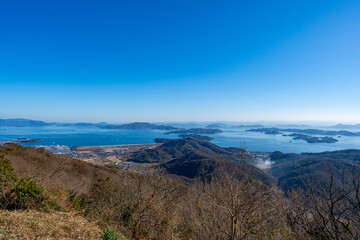 岡山県　玉野港付近の海の風景