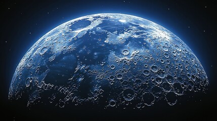 Naklejka premium A Striking View Of The Moons Cratered Surface