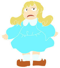 Girl in light blue dress