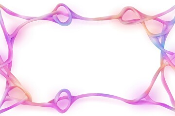 Abstract colorful wave frame design with soft gradients and flowing lines on a white background