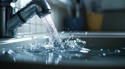 Plumber fixing a burst pipe under sink with water turned off and replacement pipe ready for installation