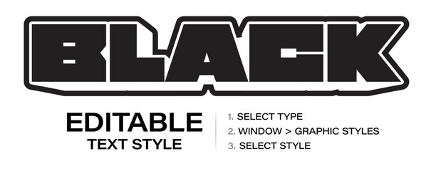 Outline graphic style. Text effect for heavy industrial and bold block letters, typeface for logos, sports designs, gaming titles, and urban branding. Vector illustration.