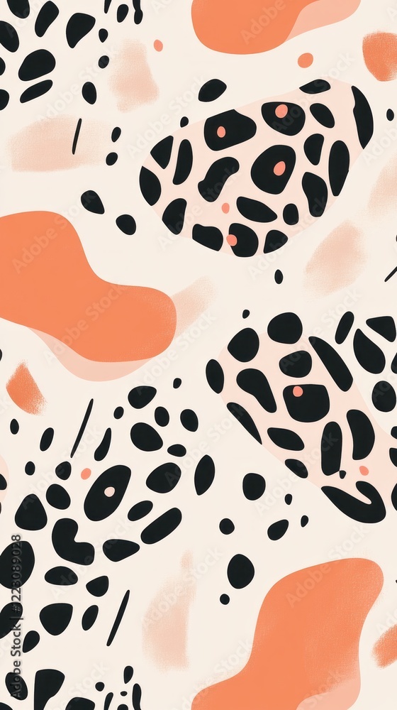 Poster this striking hand-drawn illustration showcases an abstract leopard design, intertwining earthy tone