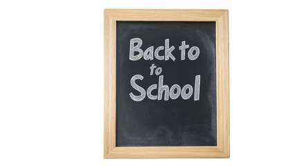 Obraz premium A framed chalkboard with the words Back to School written in chalk.
