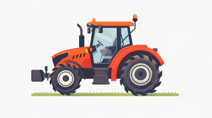 Obraz premium Modern Tractor Color Icon for Agricultural Vehicles in Farming Industry