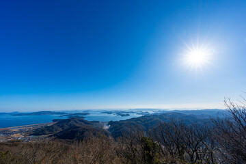 岡山県　玉野港付近の海の風景