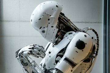 Fototapeta premium Innovative use of robotic exoskeleton for rehabilitation therapy in a modern medical facility