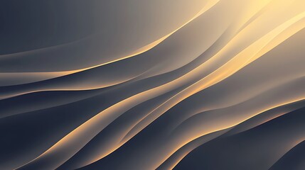 Abstract background with flowing dark and gold lines creating a luxurious and elegant mood. The image features a gradient of dark gray to warm gold