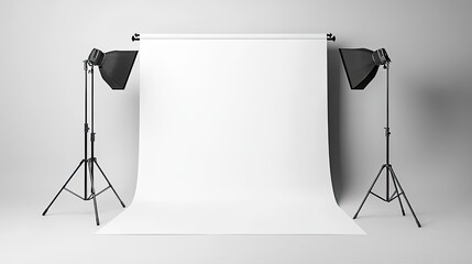Studio setup features clean white backdrop and professional ligh