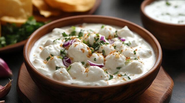 Plain dry dahi badhe for preparation of chaat shocking in water after frying