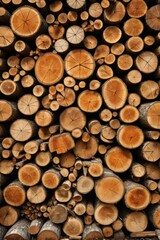 a close up of a pile of wood with a lot of logs