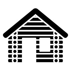Cabin icon made of logs