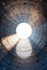 Naklejka premium Clean interior of a metal pipe showing smooth surface and slight reflection , empty, metal, detail