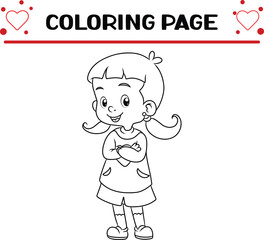 cute girl coloring page for kids