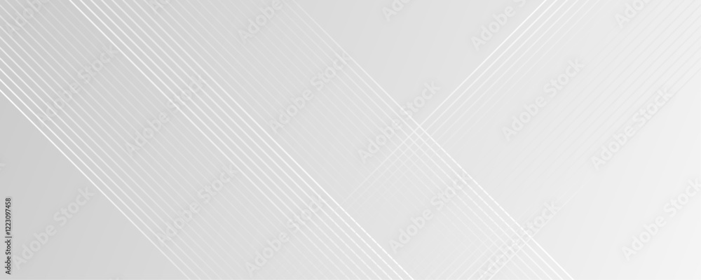Poster abstract white and gray color geometric shape and lines seamless pattern gray background design.