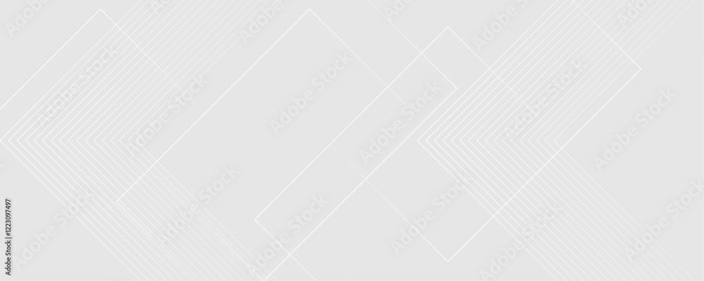 Poster abstract white and gray color geometric shape and lines seamless pattern gray background design.