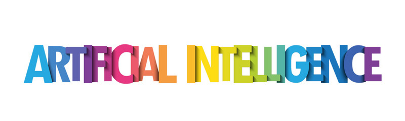 ARTIFICIAL INTELLIGENCE colorful vector typography banner