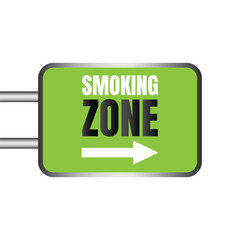 Designated smoking area sign poster, Smoking area here icon, Permitted smoking zone illustration