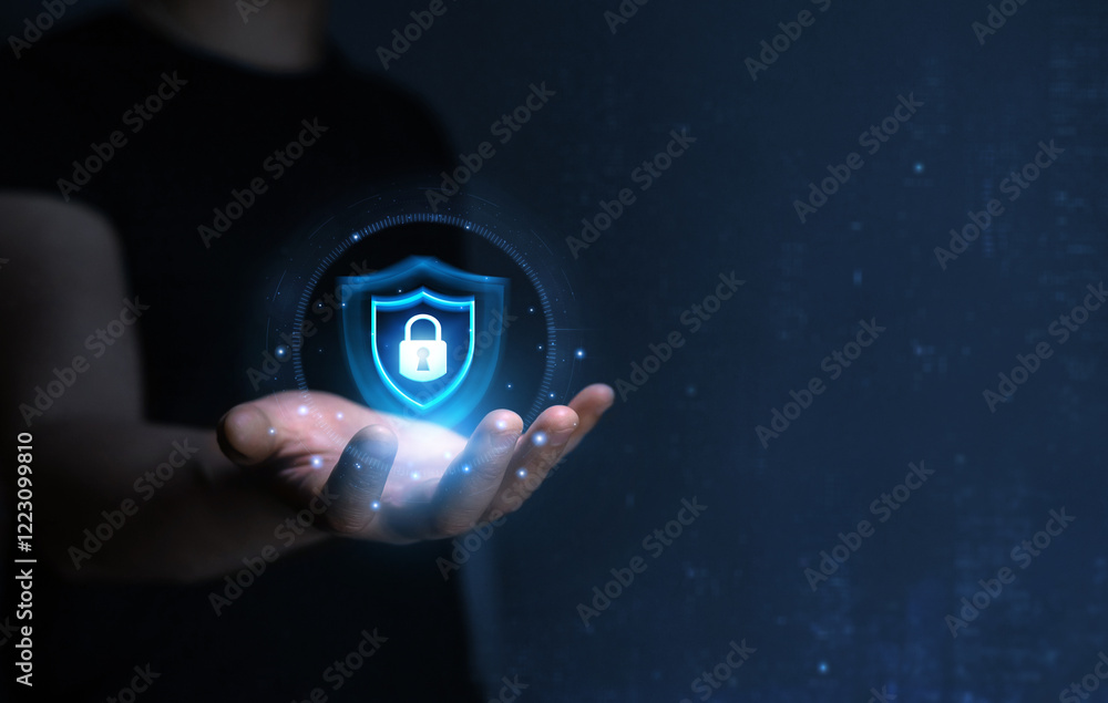 Poster network security system. personal data information.information and cyber security technology service