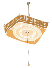 illustration of a wooden light Japanese retro