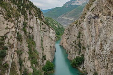 Top view of the Sulak Canyon in summer
