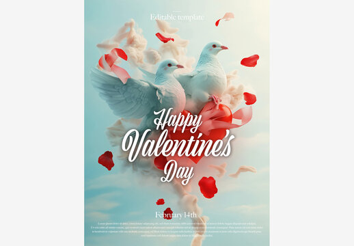 Celebrate Love with Creative Valentine's Day Flyer Templates - Free PSD Downloads for Stunning Designs Valentine's Day Template