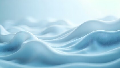 Obraz premium Abstract blue fabric waves flowing like water in a smooth light background