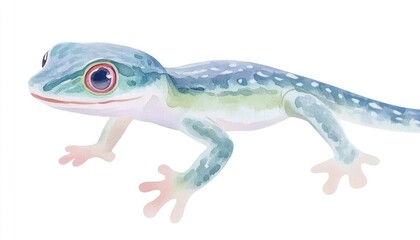 Colorful amphibian illustration showcasing a vibrant frog in a minimalist white background