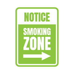 Fototapeta premium Designated smoking area sign poster, Smoking area here icon, Permitted smoking zone illustration