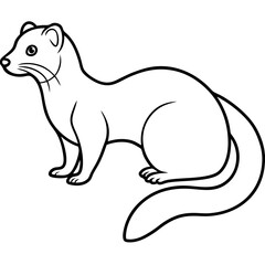 Fototapeta premium Cute Silhouette of a Weasel line art vector cartoon illustration