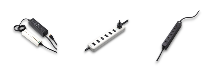 Isolated power strip on transparent background, ideal for electrical management