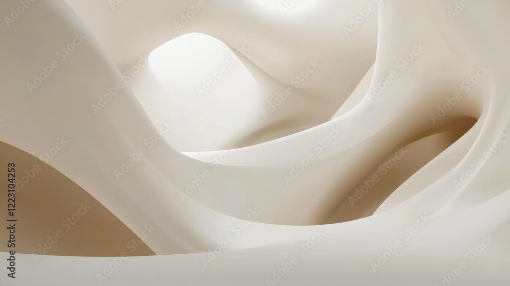 Poster abstract technology background with smooth, flowing shapes and soft gradients in modern design