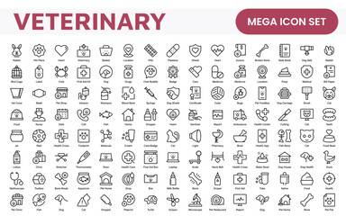 Veterinary Icon Set. A compassionate collection of icons designed for veterinary clinics and pet care services.