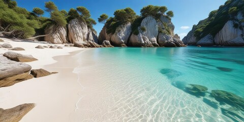 Cala di Cupabia beach with white sand and crystal clear water, serenity, sea
