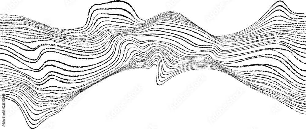 Poster glitch effect . distorted speed lines .abstract flow lines background . op art .fluid wavy shape .ro