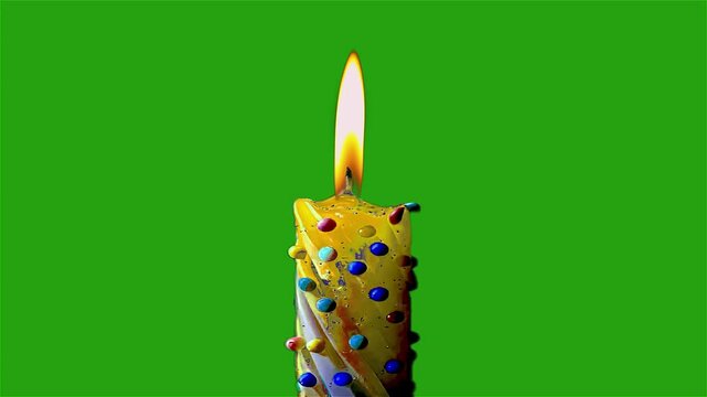 birthday candles on a green background, candle, candle green screen chroma key, multicolor candle, green screen, chroma key