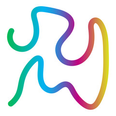 abstract gradient colorful rainbow wavy line 