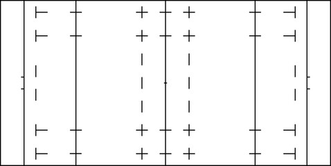 Illustration of an overhead view of a rugby court