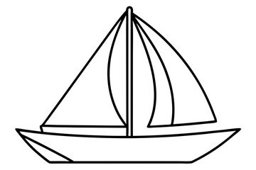 Nautical Line Art Sailboat Illustration