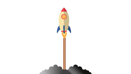 Rocket vector illustration with white background.