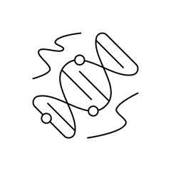DNA Double Helix Outline Icon for Nanotechnology Essentials
