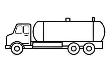 Outline Tanker Truck Illustration
