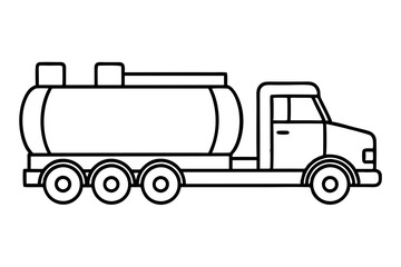 Fototapeta premium Outline Tanker Truck Illustration