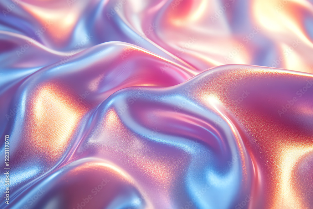 Poster a shimmering fabric drape showcases an elegant mix of blue and pink hues, creating a stunning visual
